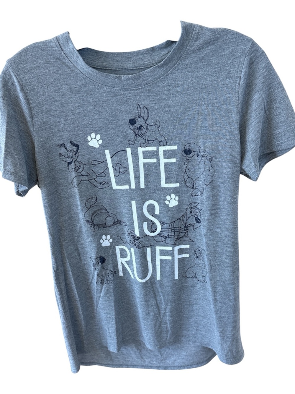 Disney Life Is Ruff Graphic Dog Tee - Gray